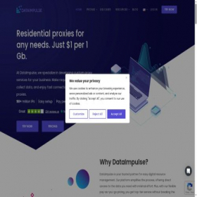 Скриншот главной страницы сайта dataimpulse.com