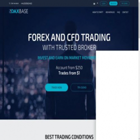 Скриншот главной страницы сайта daxbase.com
