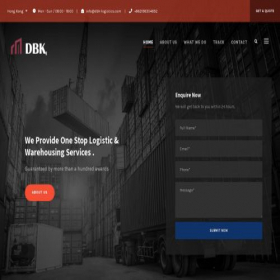 Скриншот главной страницы сайта dbk-logistics.com