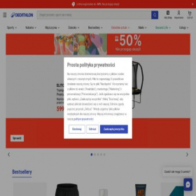 Скриншот главной страницы сайта decathlon.pl