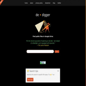 Скриншот главной страницы сайта dedigger.com