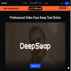 Скриншот главной страницы сайта deepswap.ai