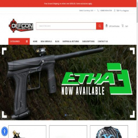 Скриншот главной страницы сайта defconpaintballgear.com