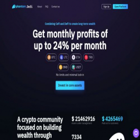 Скриншот главной страницы сайта defiphantom.io