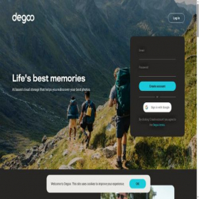Скриншот главной страницы сайта degoo.com