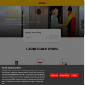 Скриншот главной страницы сайта del.dhl.com