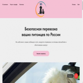 Скриншот главной страницы сайта delivery-pets.ru