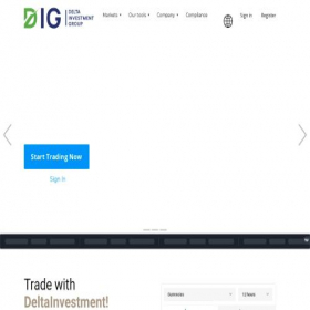 Скриншот главной страницы сайта deltainvestment.co