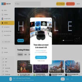 Скриншот главной страницы сайта deovr.com