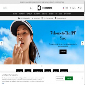 Скриншот главной страницы сайта dermstore.com