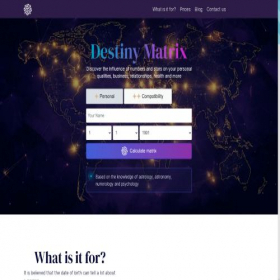 Скриншот главной страницы сайта destinymatrix.space