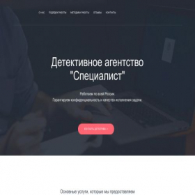 Скриншот главной страницы сайта detective-specialist.ru