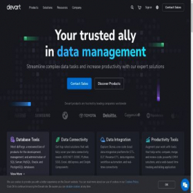 Скриншот главной страницы сайта devart.com