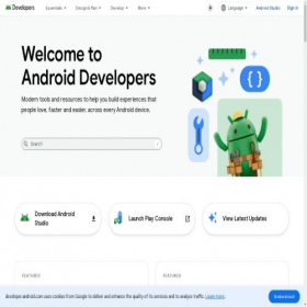 Скриншот главной страницы сайта developer.android.com