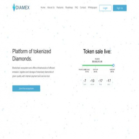 Скриншот главной страницы сайта diamex-ico.com