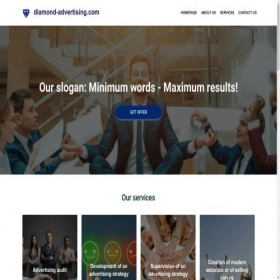 Скриншот главной страницы сайта diamond-advertising.com