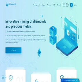 Скриншот главной страницы сайта diamondmining.diamonds