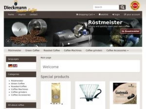 Скриншот главной страницы сайта dieckmann-aroma-kaffee.de