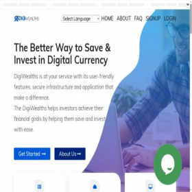 Скриншот главной страницы сайта digiwealths.com