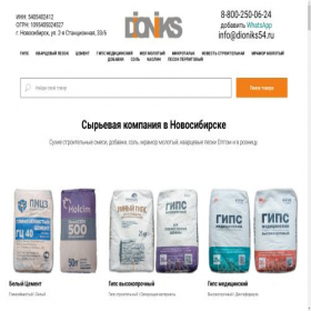 Скриншот главной страницы сайта dioniks54.ru