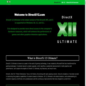Скриншот главной страницы сайта directx12.com