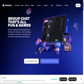 Скриншот главной страницы сайта discord.com