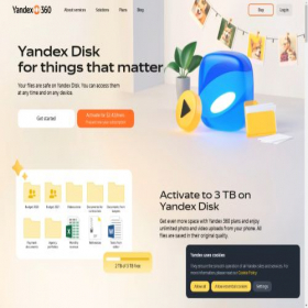 Скриншот главной страницы сайта disk.yandex.com