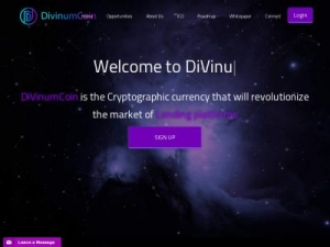 Скриншот главной страницы сайта divinumcoin.io