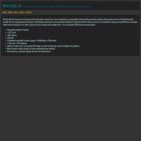 Скриншот главной страницы сайта dnscrypt.ca