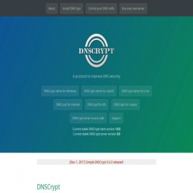 Скриншот главной страницы сайта dnscrypt.org