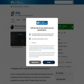 Скриншот главной страницы сайта dnspy.en.lo4d.com