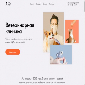 Скриншот главной страницы сайта dobrovetklinik.tilda.ws