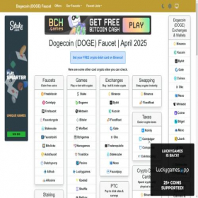 Скриншот главной страницы сайта doge-faucet.com
