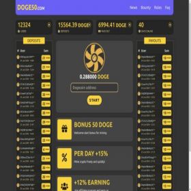 Скриншот главной страницы сайта doge50.com