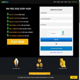 Скриншот главной страницы сайта dogefree.in