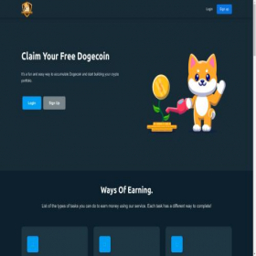 Скриншот главной страницы сайта dogeking.io