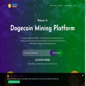 Скриншот главной страницы сайта dogelyminer.us