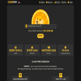 Скриншот главной страницы сайта dogepay.biz