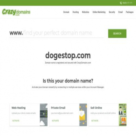 Скриншот главной страницы сайта dogestop.com