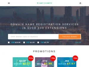 Скриншот главной страницы сайта domains.pananames.com