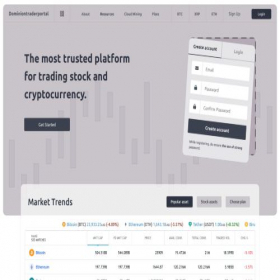 Скриншот главной страницы сайта dominiontraderportal.com