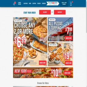 Скриншот главной страницы сайта dominos.com