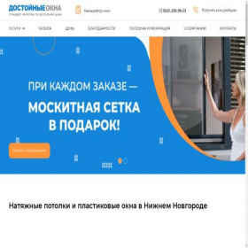 Скриншот главной страницы сайта dostokna.ru