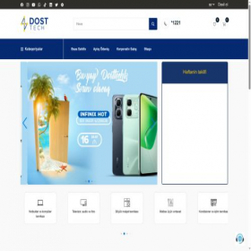 Скриншот главной страницы сайта dosttech.az