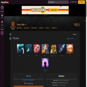 Скриншот главной страницы сайта dota2.fandom.com