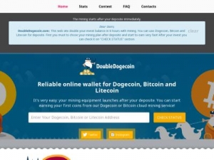 Скриншот главной страницы сайта doubledogecoin.com