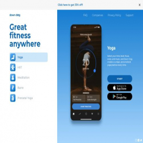 Скриншот главной страницы сайта downdogapp.com
