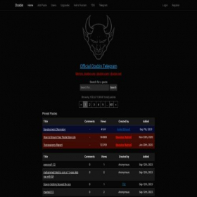 Скриншот главной страницы сайта doxbin.net
