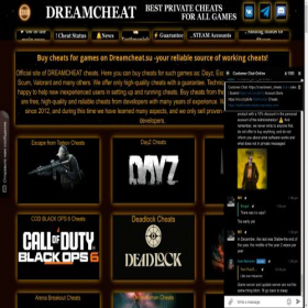 Скриншот главной страницы сайта dreamcheat.su