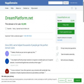 Скриншот главной страницы сайта dreamplatform.net